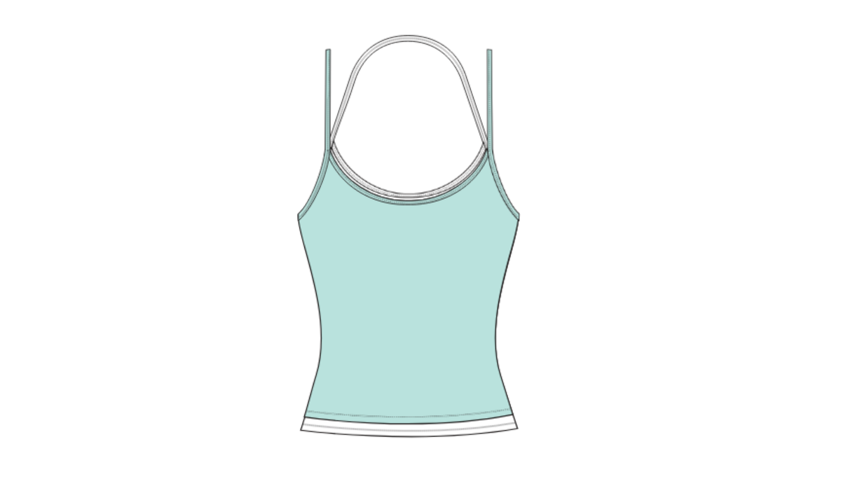 WOMEN'S STRETCH KNIT LAYERED CONTRAST HALTER CAMI