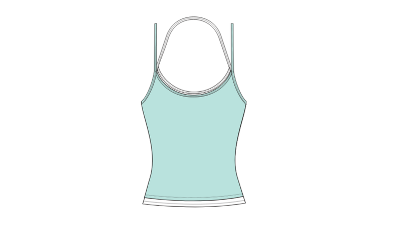 WOMEN'S STRETCH KNIT LAYERED CONTRAST HALTER CAMI