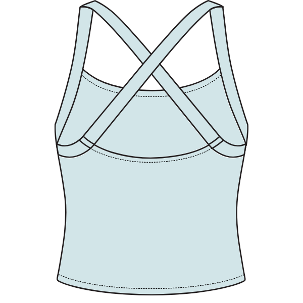 Women's Cross Back Contrast Active Tank