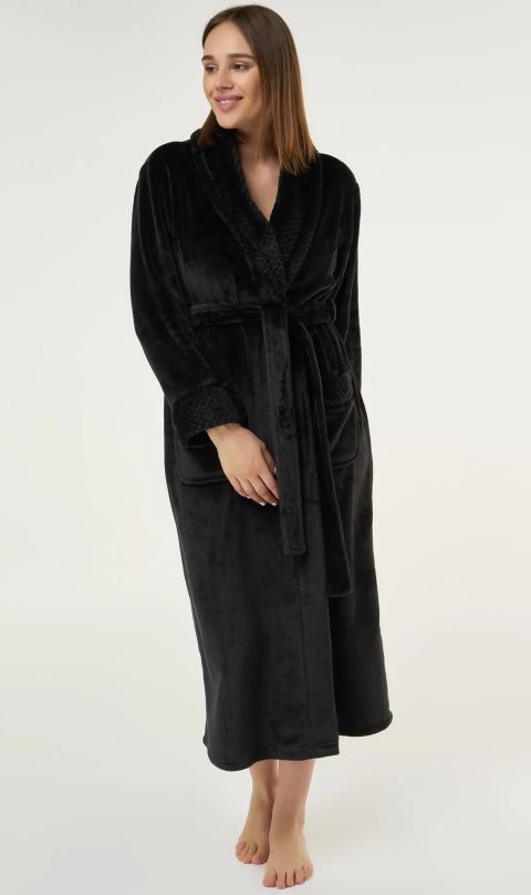White Plush Soft Warm Fleece Womens Robe 6100