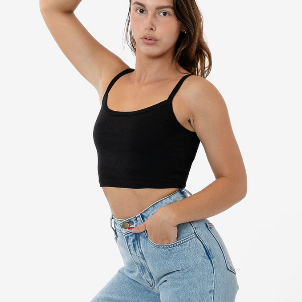 Baby Rib Spaghetti Crop Tank