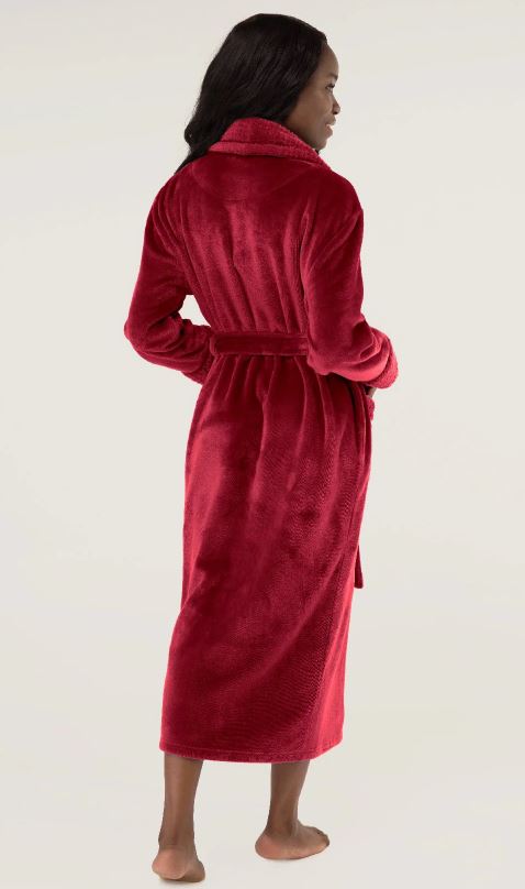 White Plush Soft Warm Fleece Womens Robe 6100