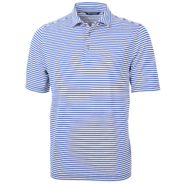 Virtue Eco Pique Stripe Recycled Mens Polo