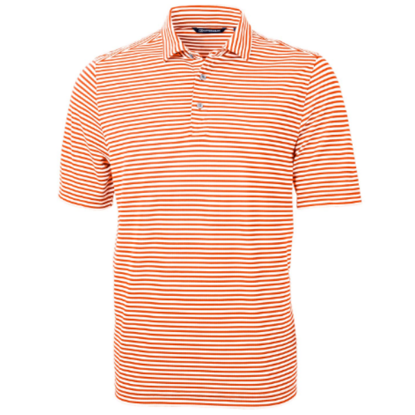 Virtue Eco Pique Stripe Recycled Mens Polo