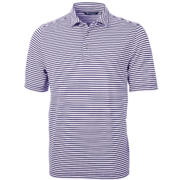 Virtue Eco Pique Stripe Recycled Mens Polo
