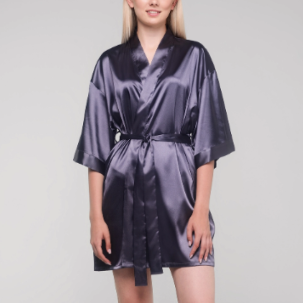 Satin Kimono Short Robe