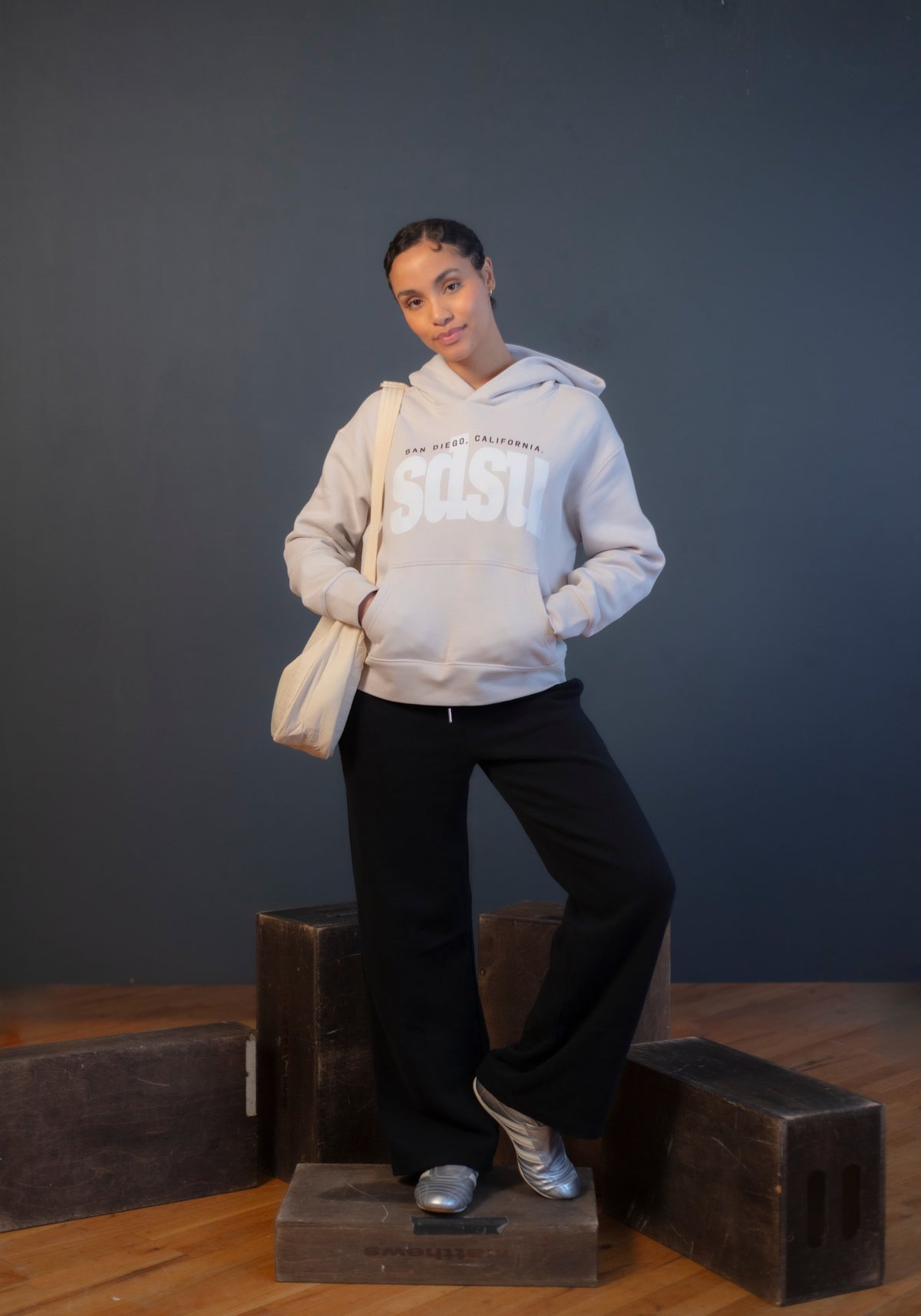 San Diego State University Faded Varsity Hoodie - The Collegiate Lineup