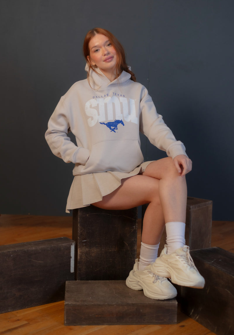 Southern Methodist University Faded Varsity Hoodie - The Collegiate Lineup