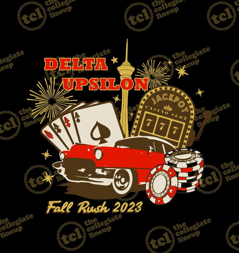 Delta Upsilon Fall Rush 2023 Las Vegas Design