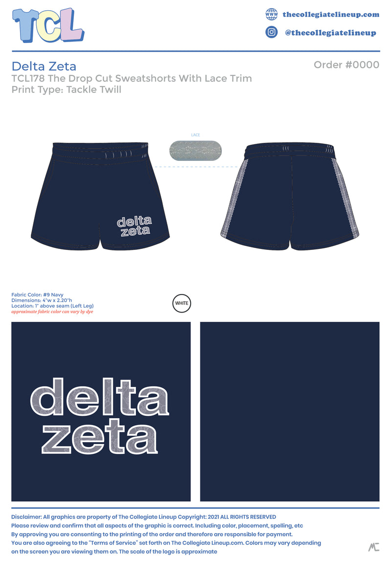 Delta Zeta Orlando Conference Blue Set Shorts Individual Shipping
