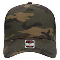 OTTO CAP Camouflage 5 Panel Mid Profile Mesh Back Trucker Hat