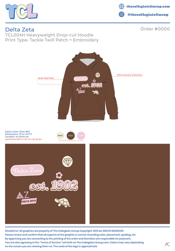Delta Zeta Orlando Conference - Supplies Brown Hoodie Individual Shipping