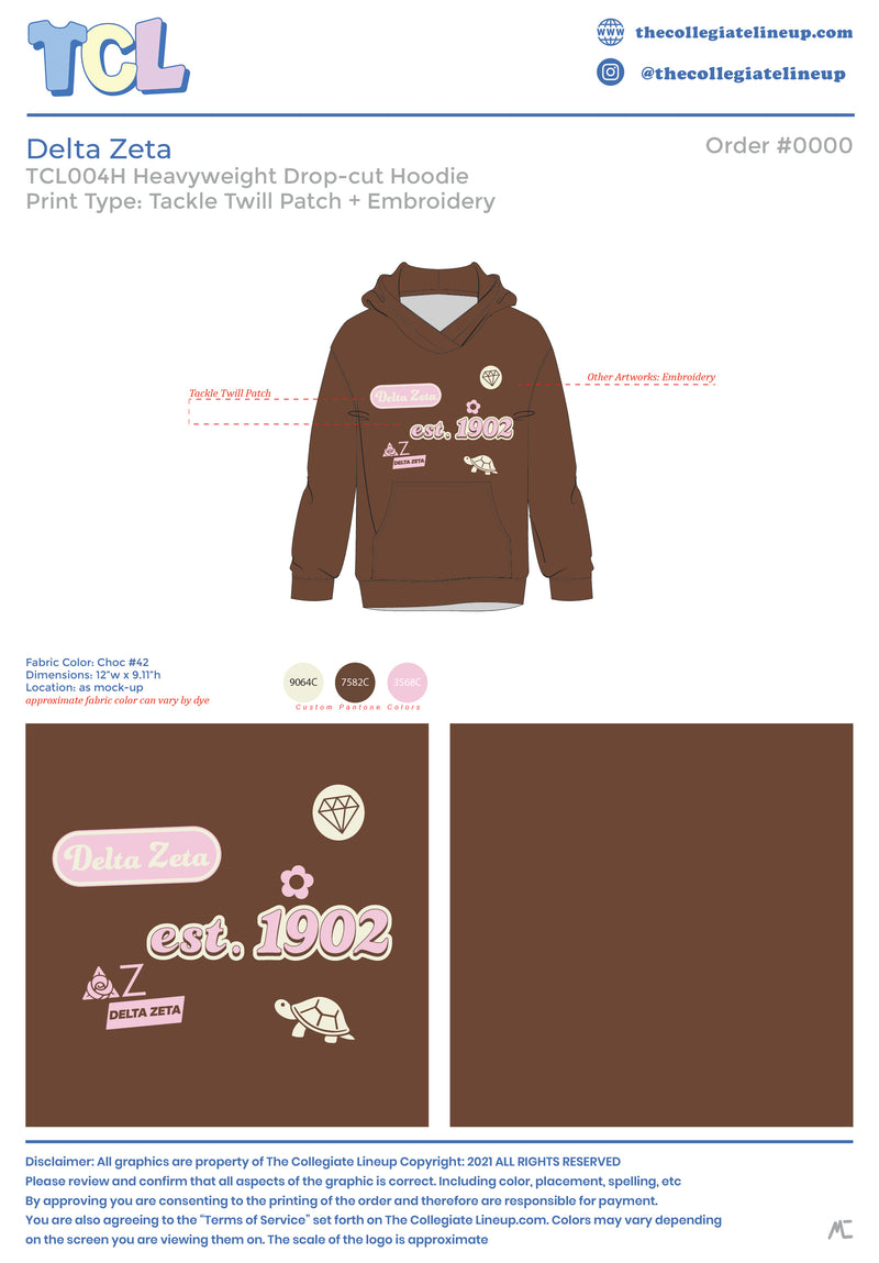 Delta Zeta Orlando Conference - Supplies Brown Hoodie Individual Shipping