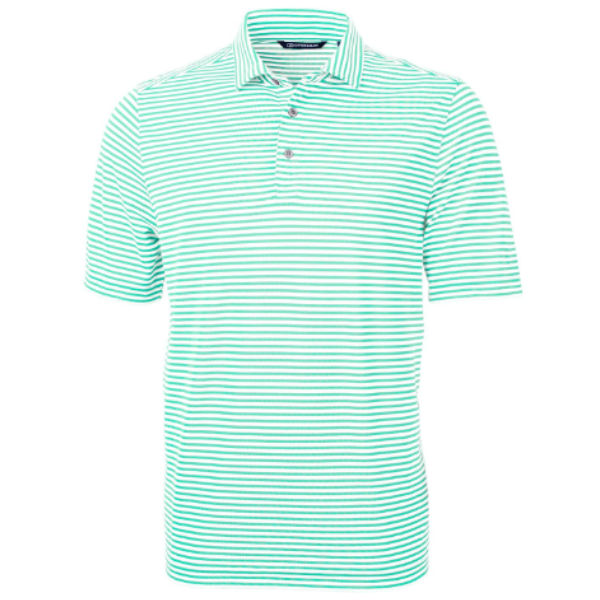 Virtue Eco Pique Stripe Recycled Mens Polo