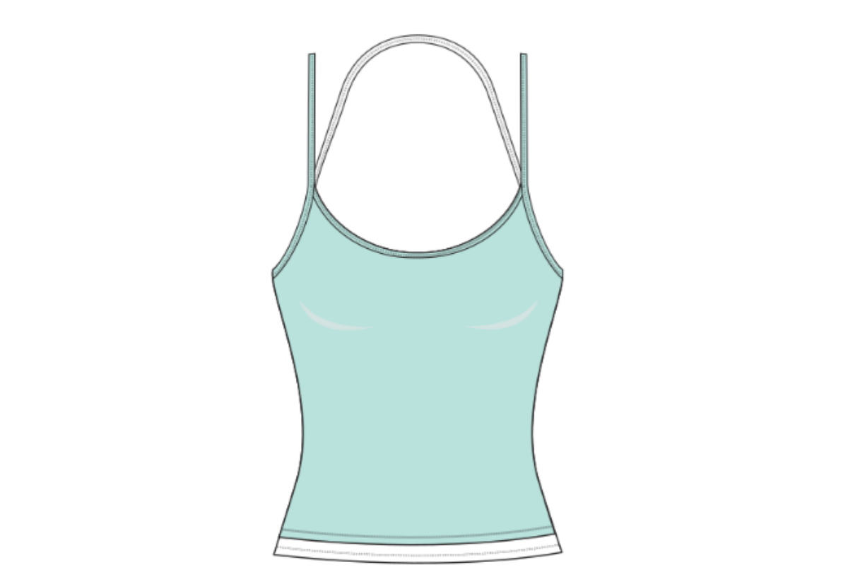 WOMEN'S STRETCH KNIT LAYERED CONTRAST HALTER CAMI