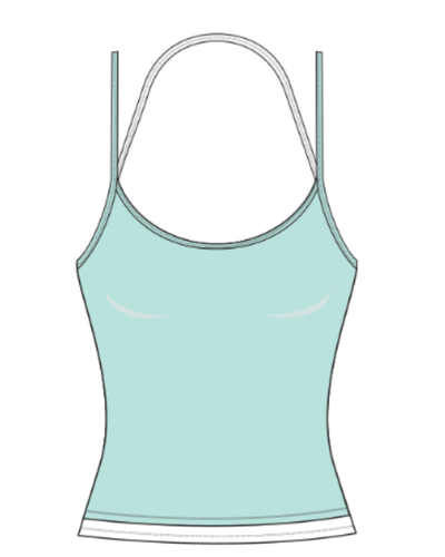 WOMEN'S STRETCH KNIT LAYERED CONTRAST HALTER CAMI