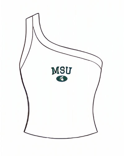 WOMEN'S ONE SHOULDER RIBBED TANK TOP