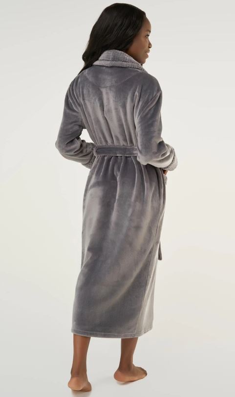 White Plush Soft Warm Fleece Womens Robe 6100