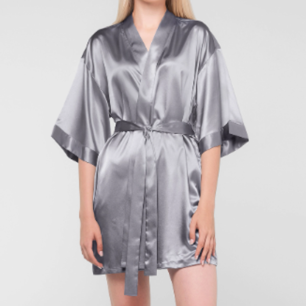 Satin Kimono Short Robe