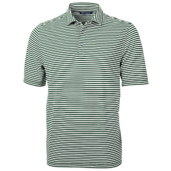 Virtue Eco Pique Stripe Recycled Mens Polo