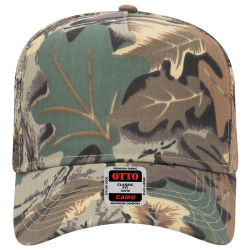 OTTO CAP Camouflage 5 Panel Mid Profile Mesh Back Trucker Hat