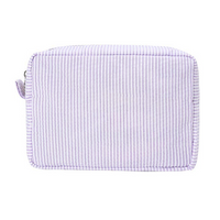 TCL Custom Seersucker Striped Makeup Pouch Travel Toiletry Bag
