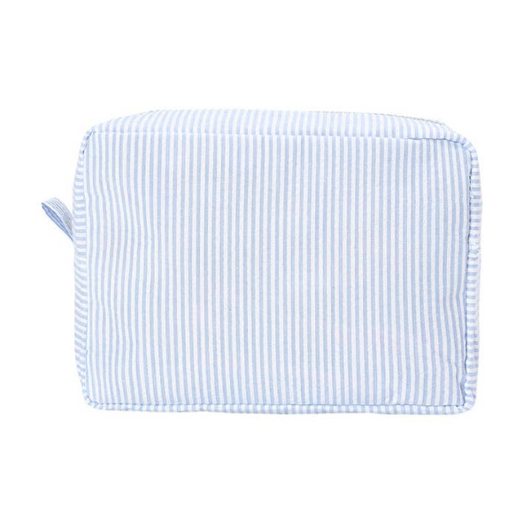 TCL Custom Seersucker Striped Makeup Pouch Travel Toiletry Bag