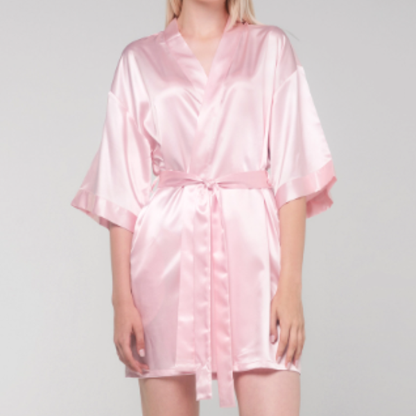 Satin Kimono Short Robe