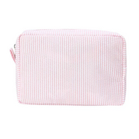TCL Custom Seersucker Striped Makeup Pouch Travel Toiletry Bag