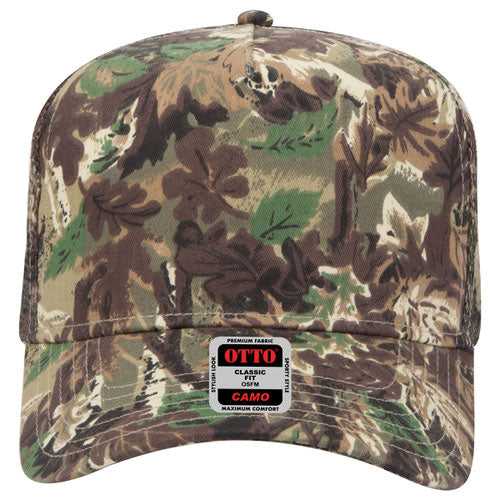 OTTO CAP Camouflage 5 Panel Mid Profile Mesh Back Trucker Hat