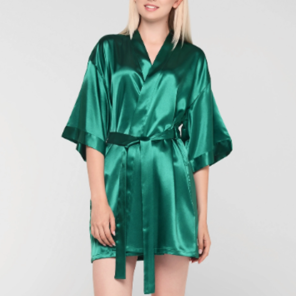 Satin Kimono Short Robe