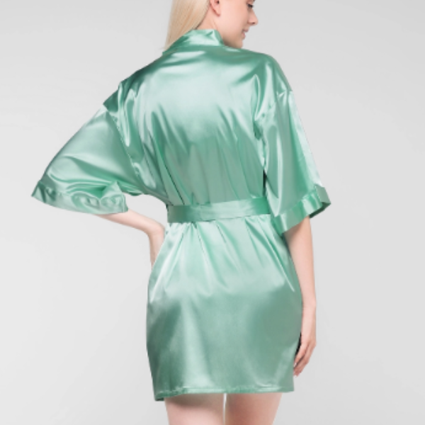 Satin Kimono Short Robe