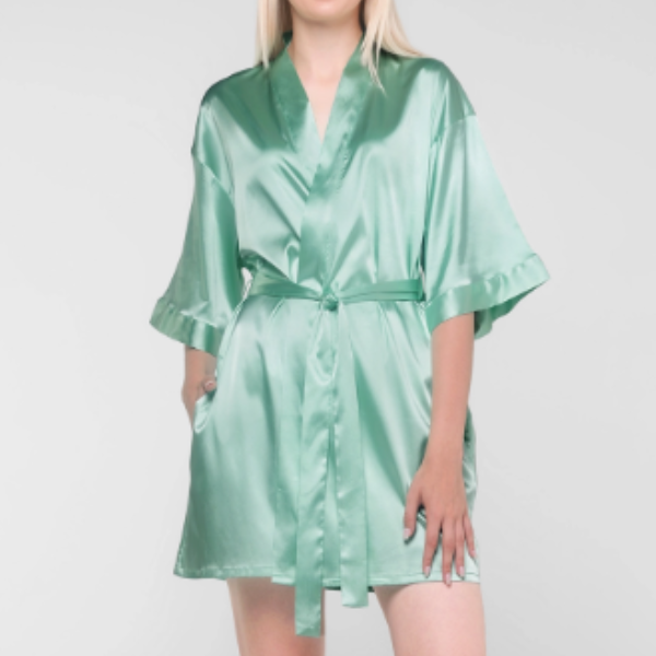 Satin Kimono Short Robe