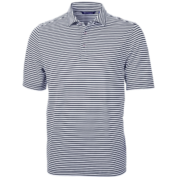 Virtue Eco Pique Stripe Recycled Mens Polo