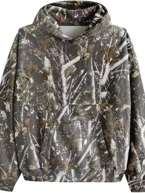 Maple Leaf Print Camouflage Essential Hoodie