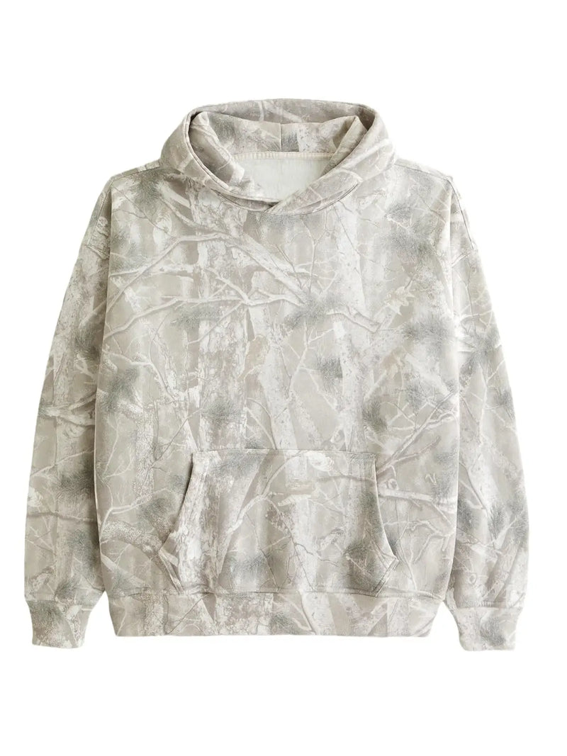Maple Leaf Print Camouflage Essential Hoodie