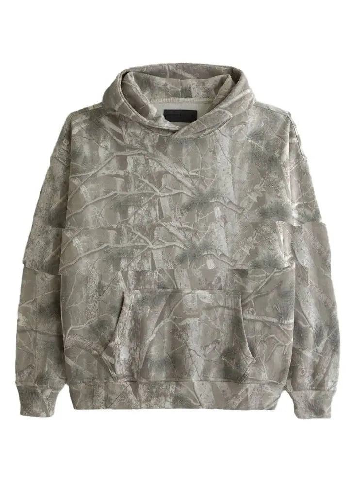Maple Leaf Print Camouflage Essential Hoodie