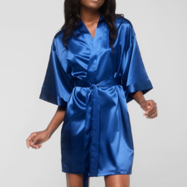 Satin Kimono Short Robe