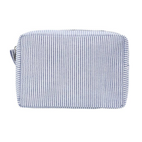 TCL Custom Seersucker Striped Makeup Pouch Travel Toiletry Bag