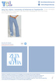 Zeta Tau Alpha University of Arkansas at Fayetteville #14220 Individual Shipping