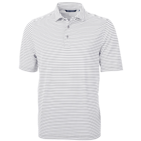 Virtue Eco Pique Stripe Recycled Mens Polo