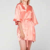 Satin Kimono Short Robe