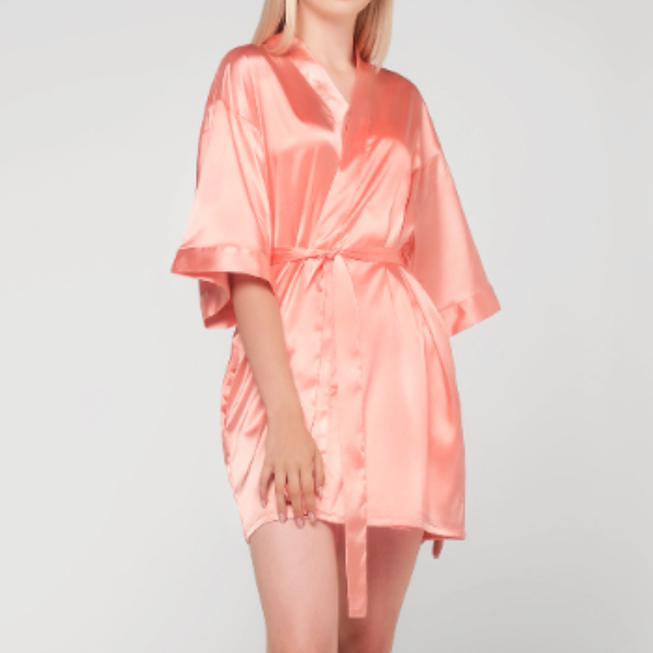 Satin Kimono Short Robe