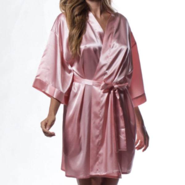 Satin Kimono Short Robe