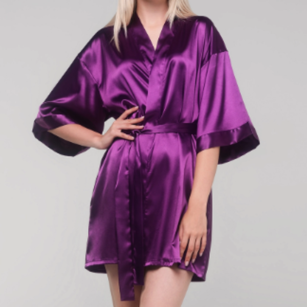 Satin Kimono Short Robe