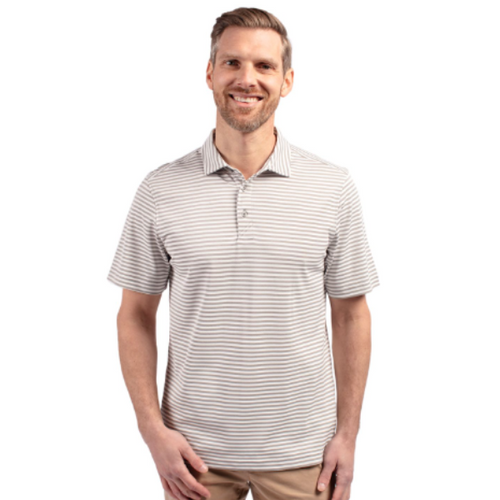 Virtue Eco Pique Stripe Recycled Mens Polo