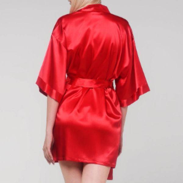 Satin Kimono Short Robe