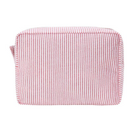 TCL Custom Seersucker Striped Makeup Pouch Travel Toiletry Bag