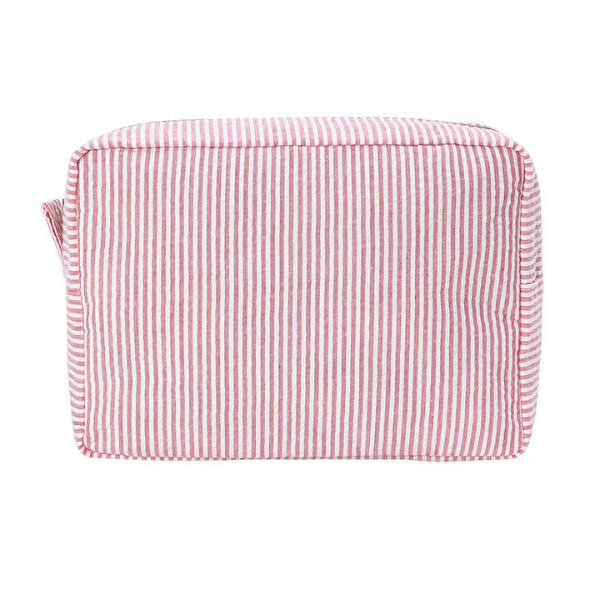 TCL Custom Seersucker Striped Makeup Pouch Travel Toiletry Bag
