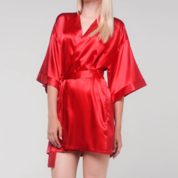 Satin Kimono Short Robe